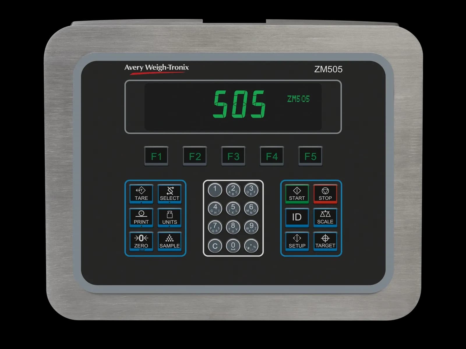 Avery Weigh-Tronix ZM505 Weight Indicator, panel front view