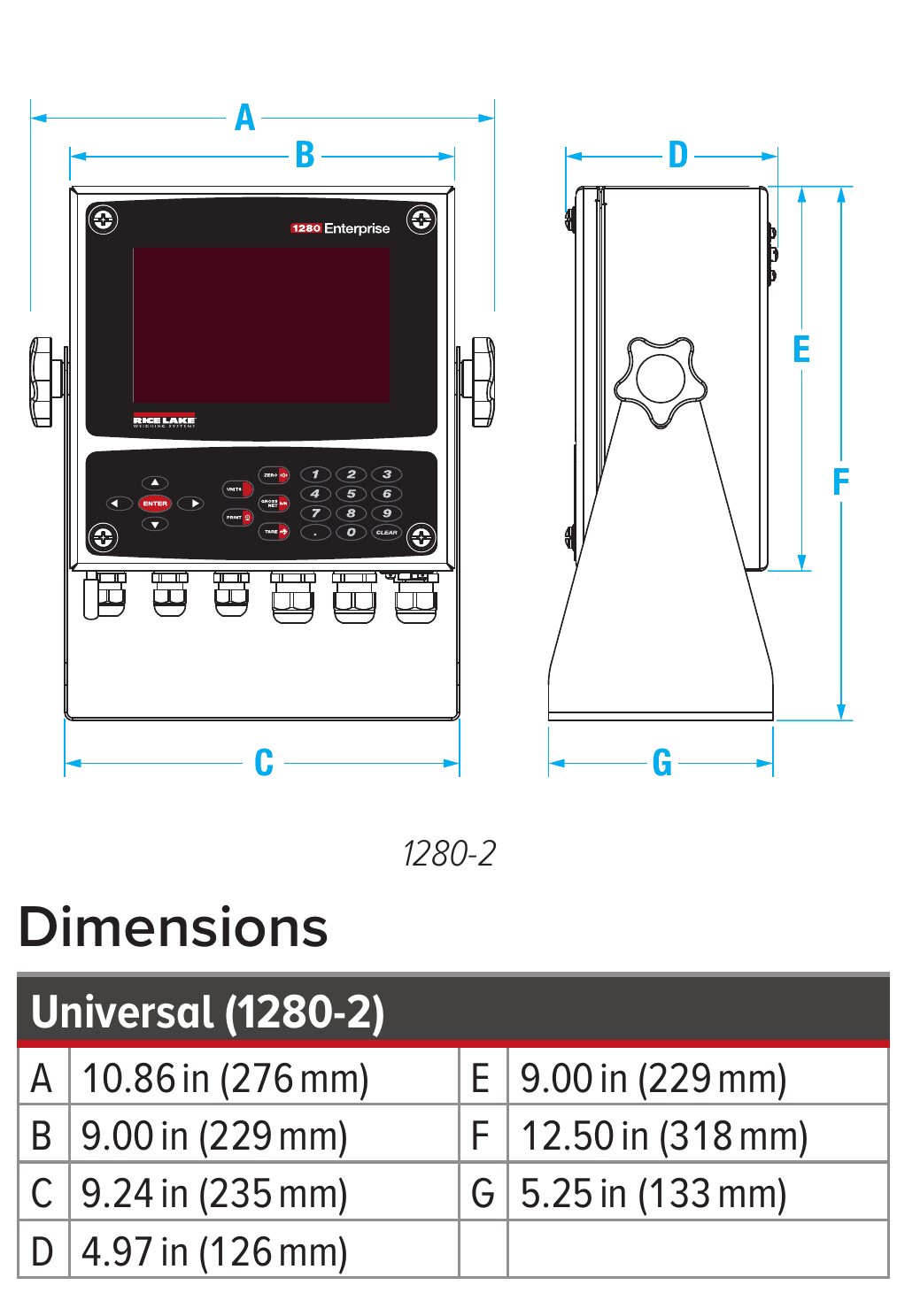 1280-2 Universal dimensions with source legend