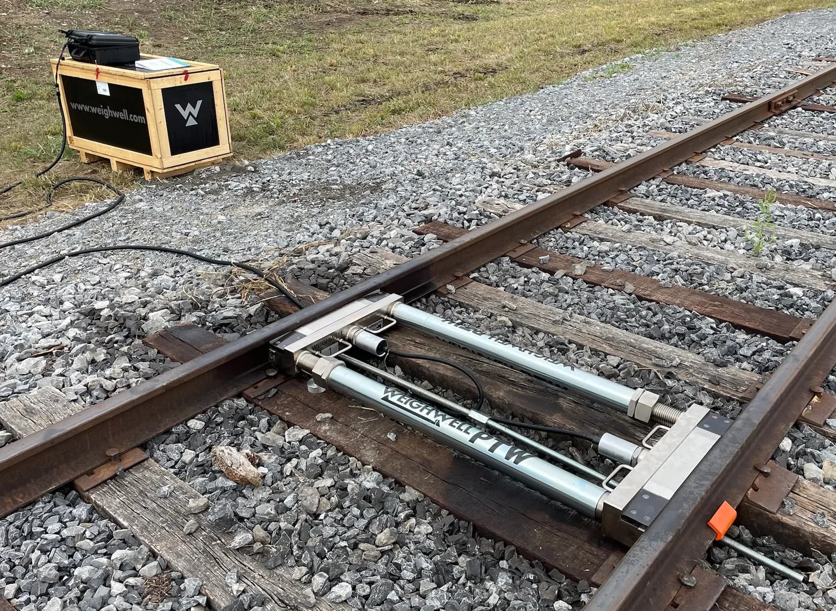 Portable rail scale rental in the field. 