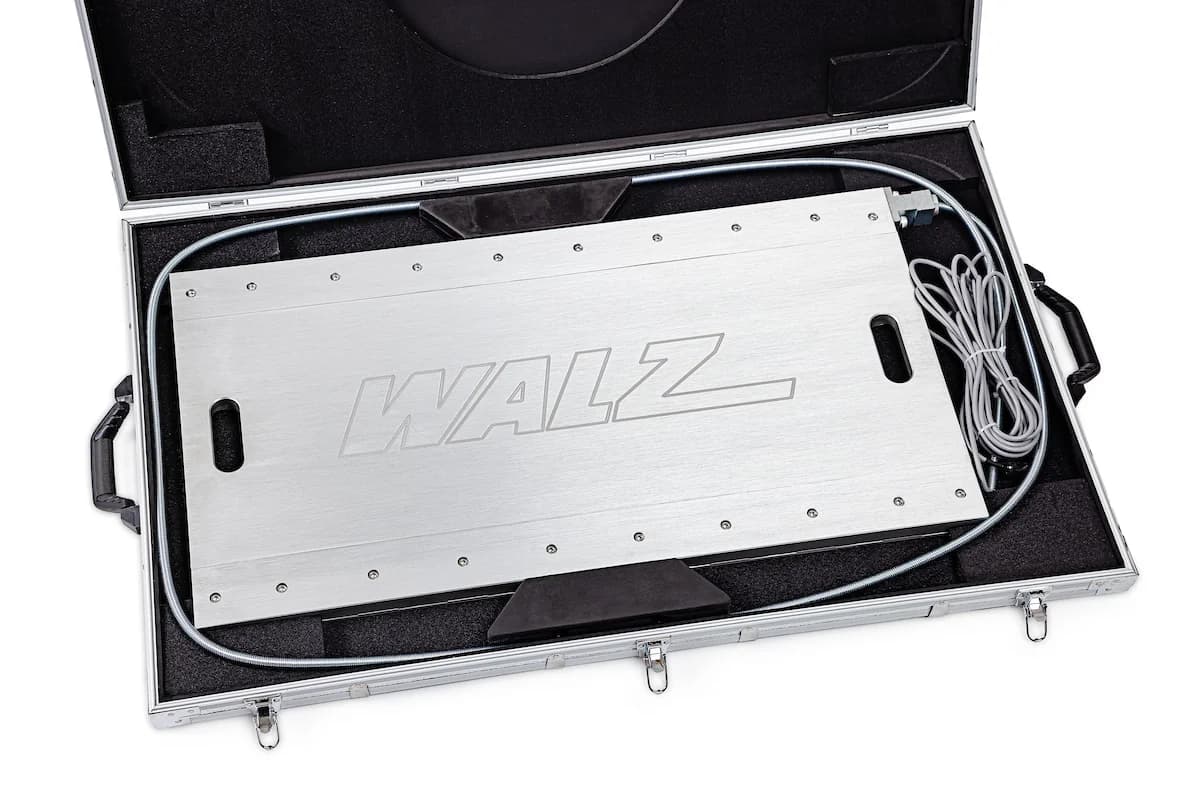 An AXW-30 portable axle scale system with included case from Walz Scale.