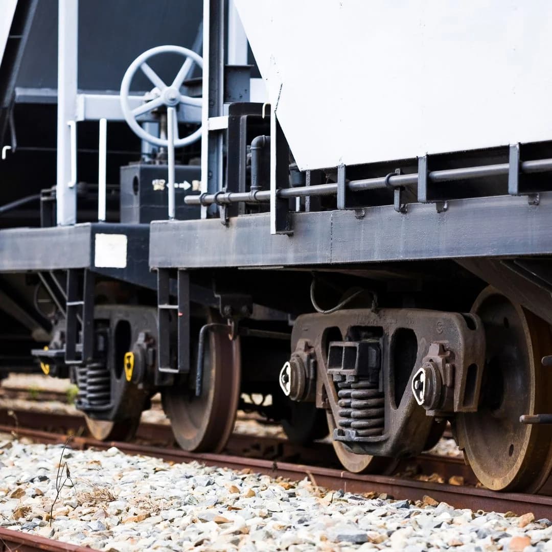 close up photo of rail car sitting on train track