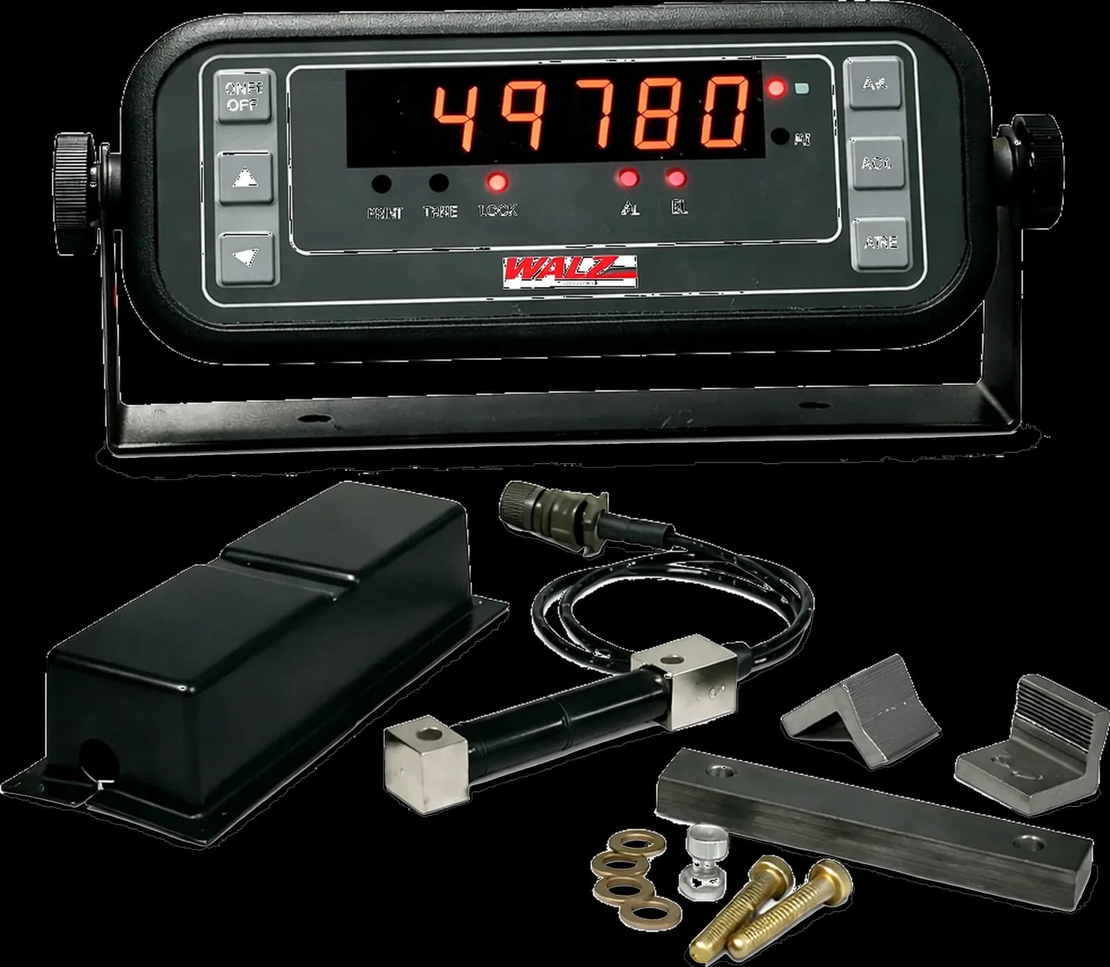 Image of the Walz Scale RT-100 onboad refuse truck scale system, with display, mounting and installation kit.