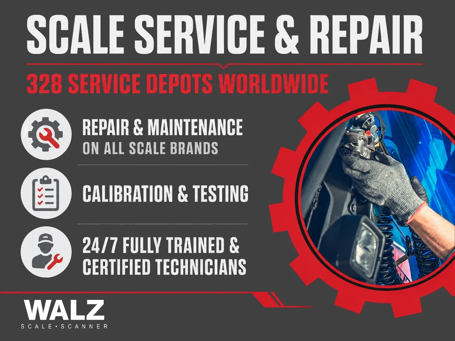 Walz Scale service and repair infographic.