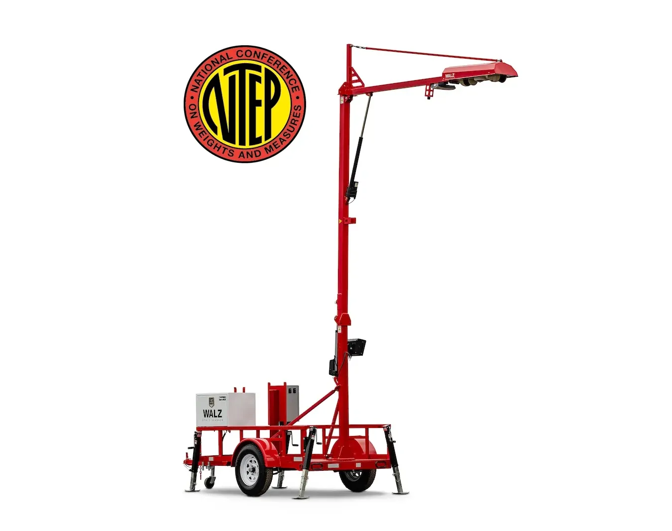 Walz Scale NTEP Certified volumetric scanning system, trailer mounted, extended for use.
