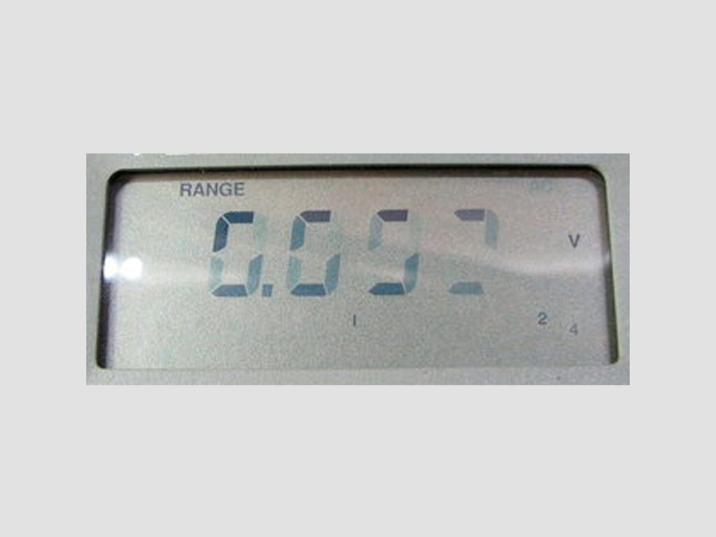 Close-up of a reading on an electronic scale. 